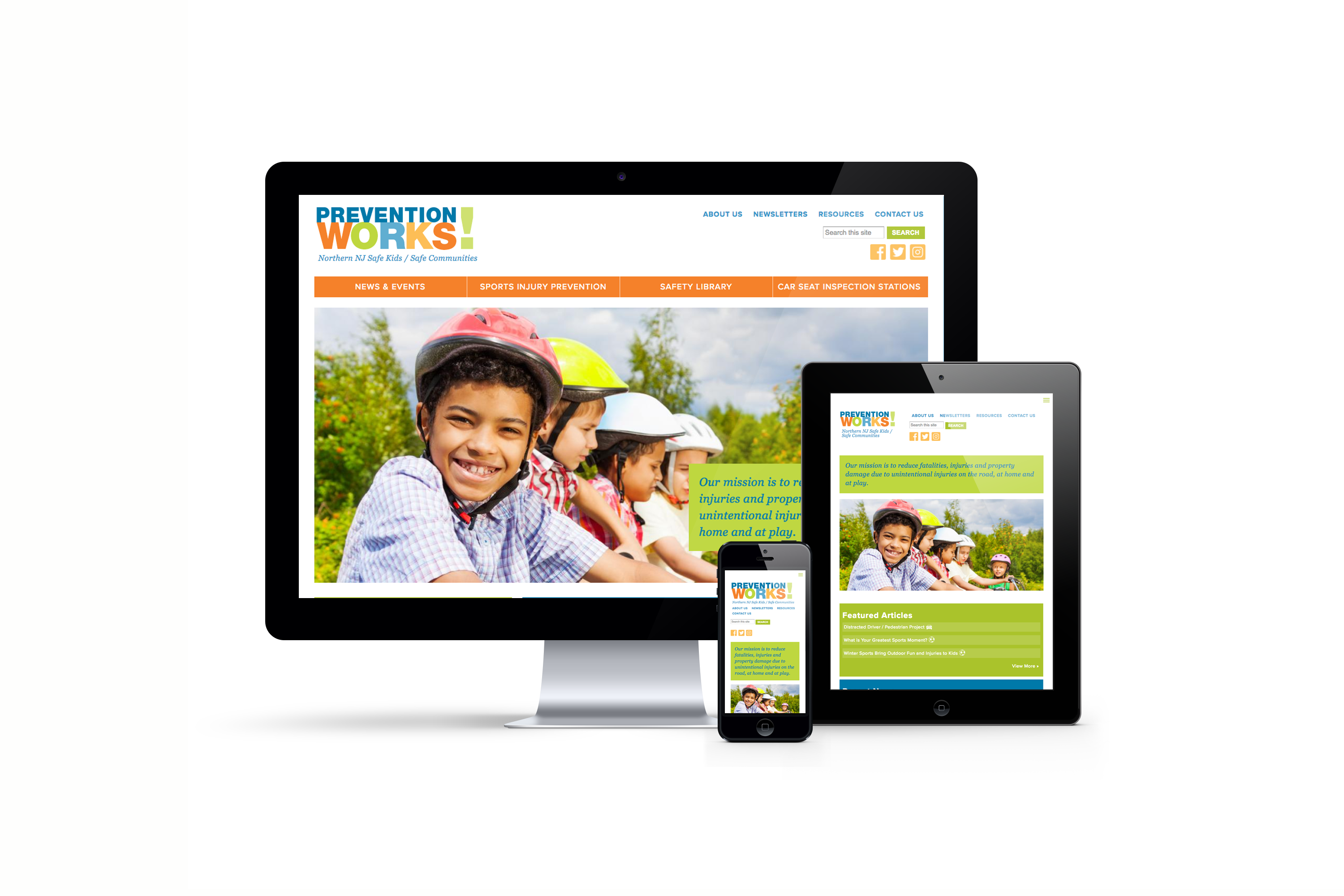 Prevention Works Website on iMac, iPad, and iPhone