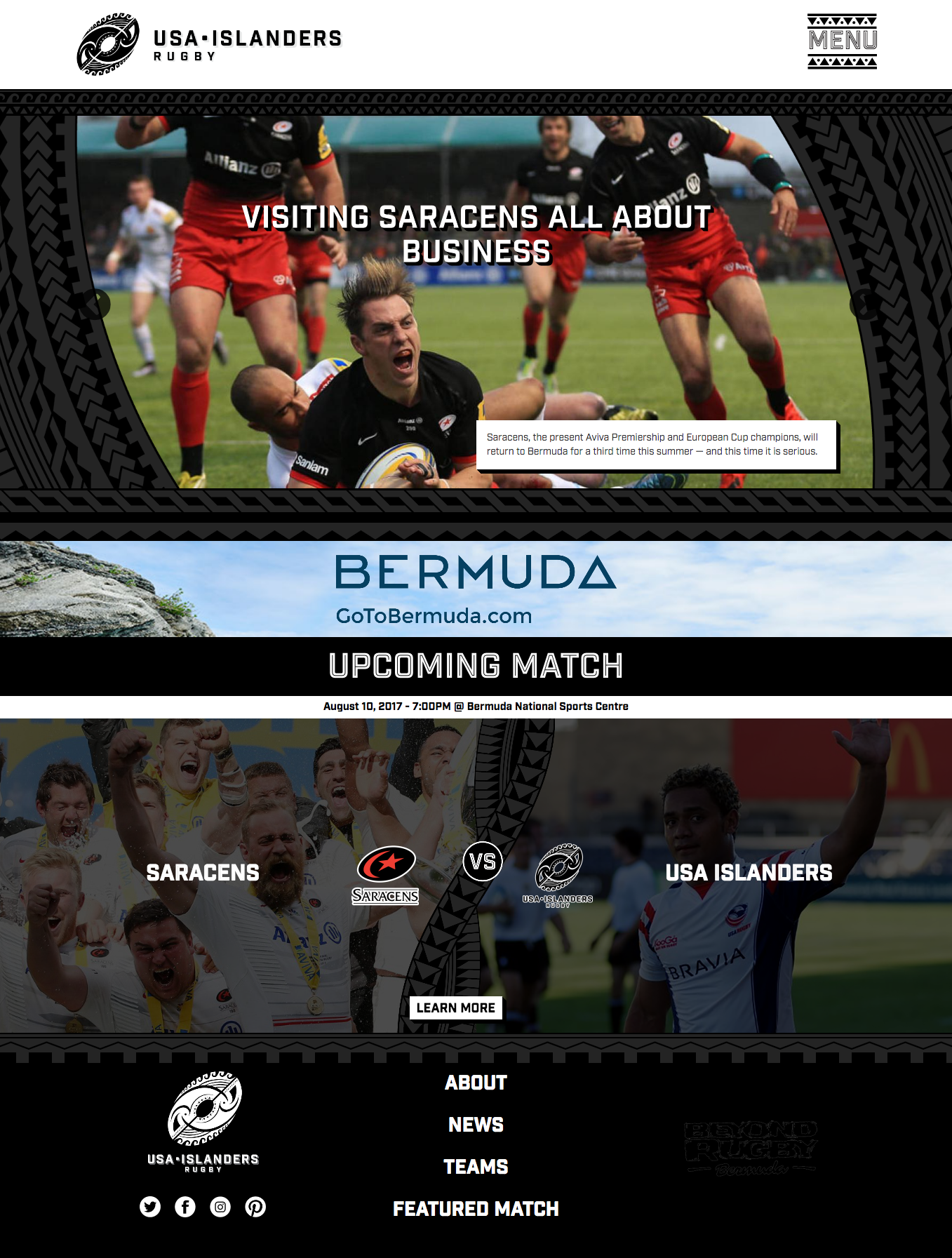 USA Islanders website homepage