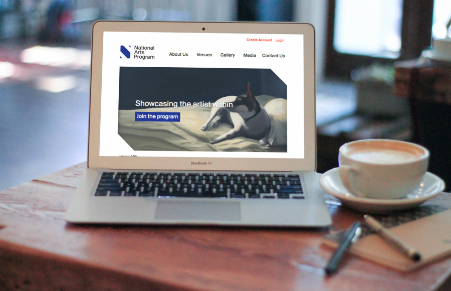 NAP Website on Laptop in cafe