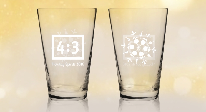 4x3 Holiday Promo Pint Glasses Holiday Promos