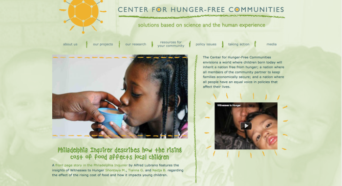 Center for Hunger Free Communities website