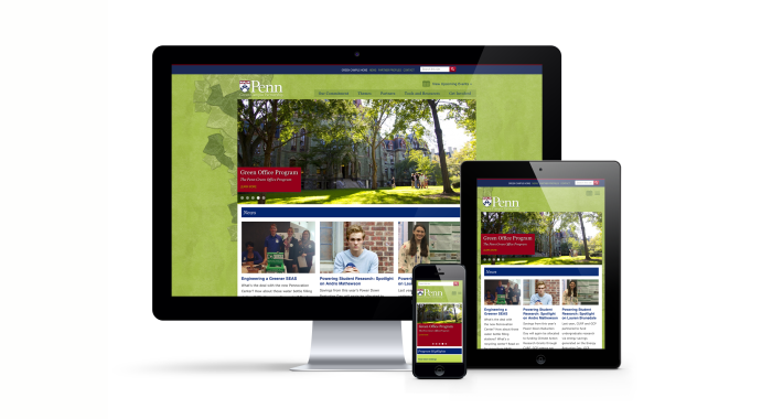 Penn Green Campus Partnership Website on iMac, iPad, and iPhone