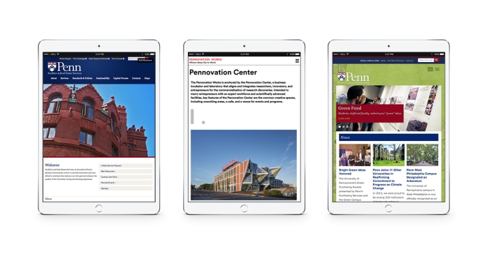 University of Pennsylvania websites on ipads