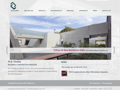 W.S. Cumby Fully Responsive Website, Homepage