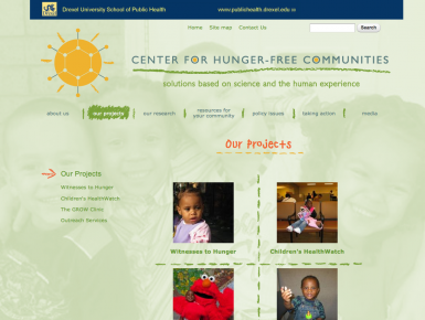 Center for Hunger-Free Communities Projects page