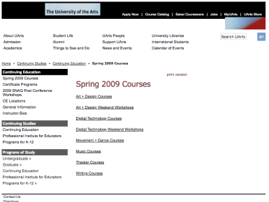 Custom Designed Education Website Database