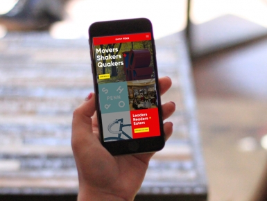 University of Pennsylvania's Shop Penn Website Homepage on the phone