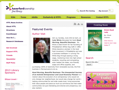 Haverford Township Free Library Website HomePage