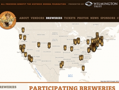 Odessa Brewfest Map, highlights the locations of local Breweries attending the Brewfest