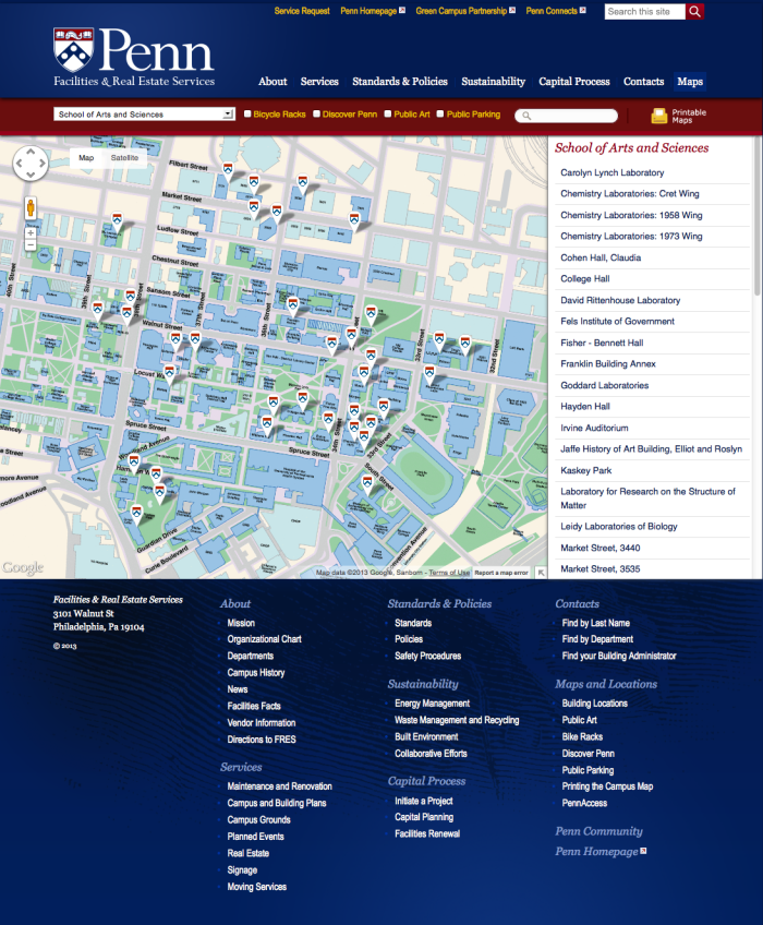 Upenn Campus Map Pdf Penn Facilities & Real Estate Services Map | Philadelphia Branding &  Marketing | 4X3 Llc