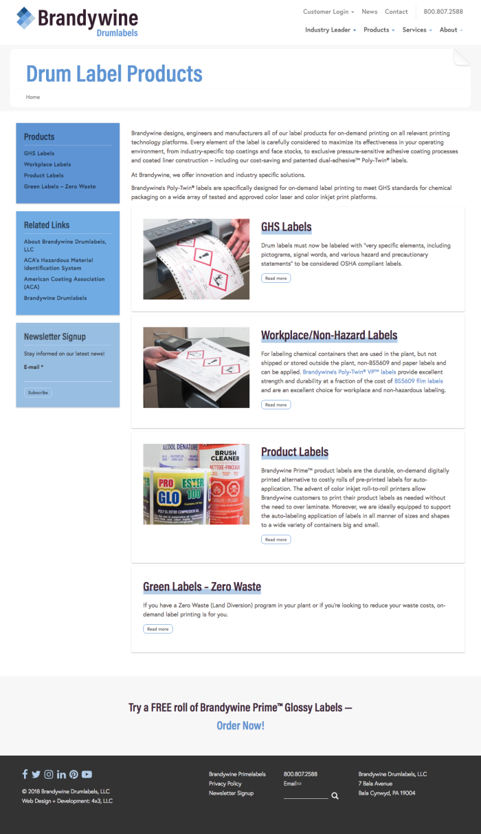 Brandywine Drumlabels Website | Philadelphia Branding ...