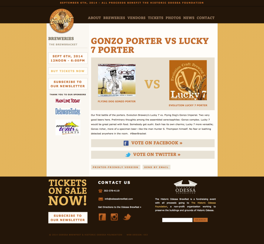 Odessa Brewfest Internal Brewbracket Landing Page