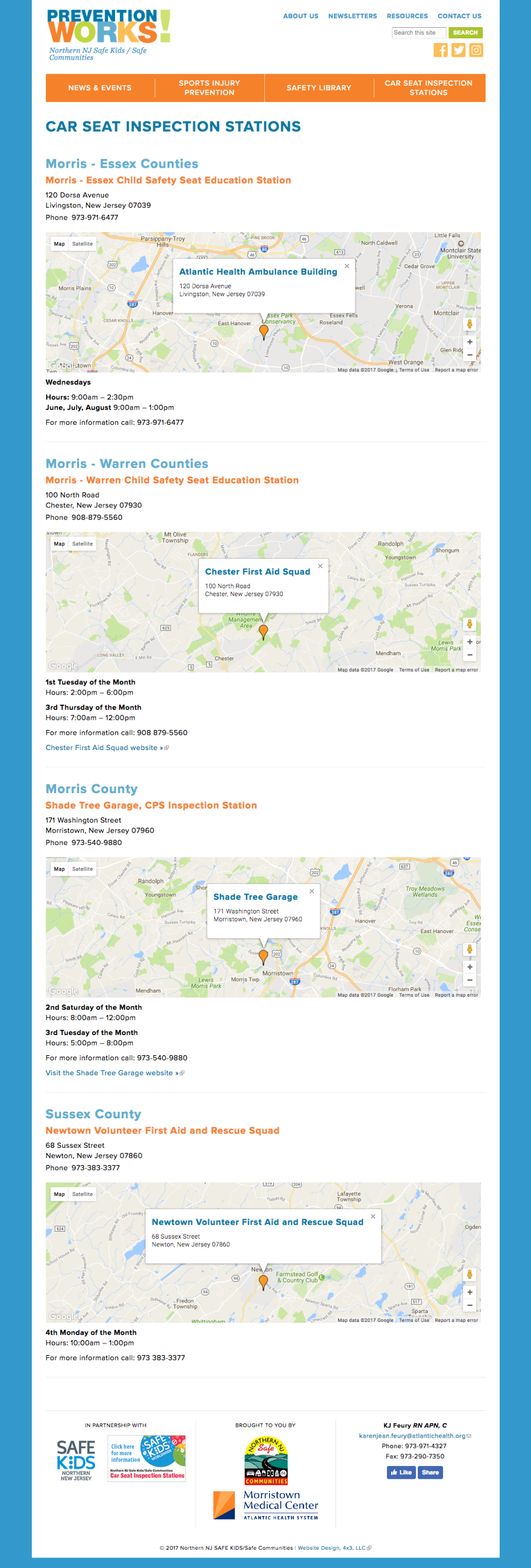 Prevention Works, Car Seat Inspections Location Page