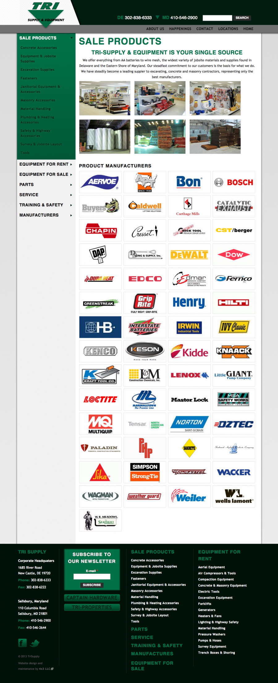Tri Supply, Listing of Equipment and Manufacturers for Sale