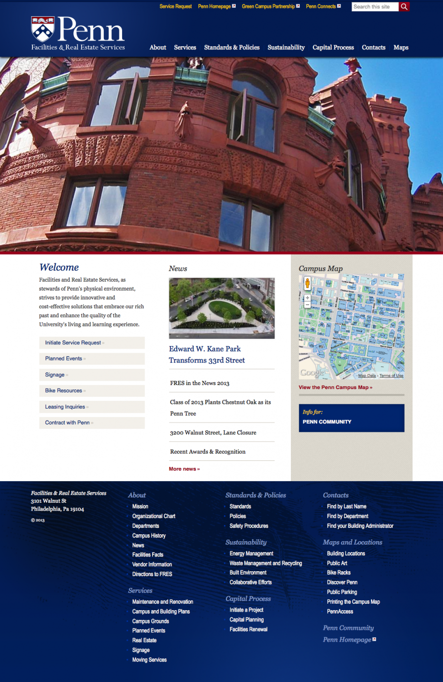 Penn Penn Facilities and Real Estate Services Home Page