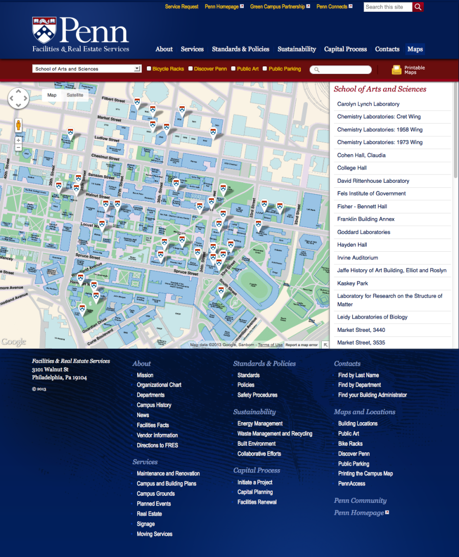 Penn Facilities and Real Estate Services Maps