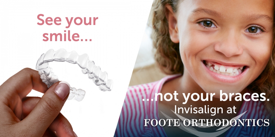 little girl smiling with Invisalign braces