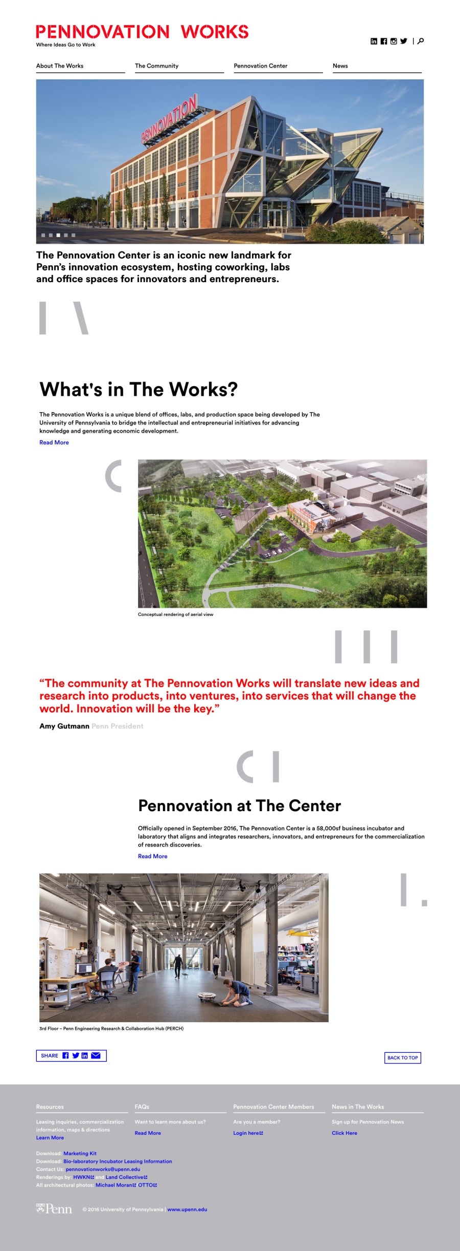 Pennovation Works homepage