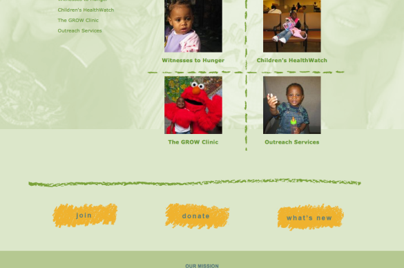 The Center for Hunger-Free Communities Website, part of Drexel University's School of Public Health