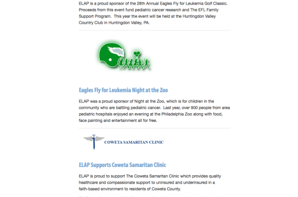 Causes ELAP Supports, Listed in Internal Web Page