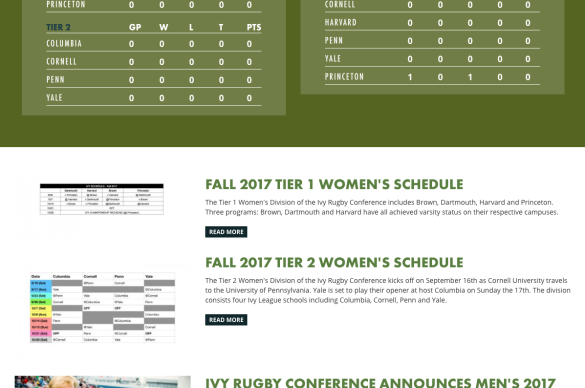 Ivy Rugby Conference Website