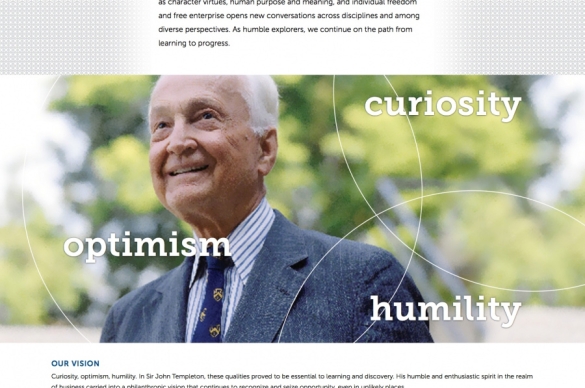 Templeton Foundation Digital Annual Report, Continuous Scrolling Website