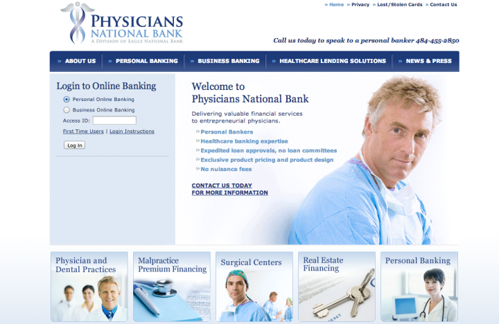 Physicians National Bank Physicians National Bank Website Homepage