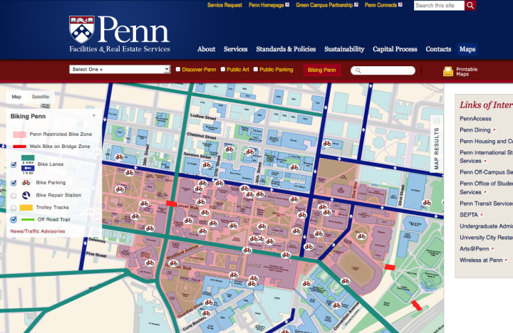 Penn Facilities and Real Estate Services Custom Google Maps 