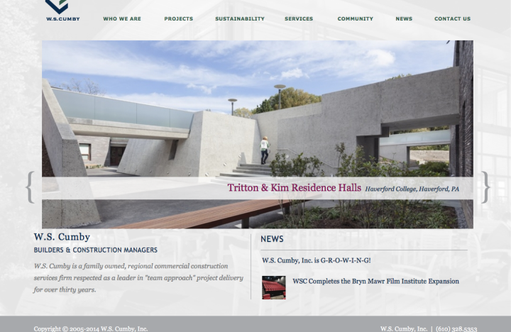 W.S. Cumby Fully Responsive Website, Homepage