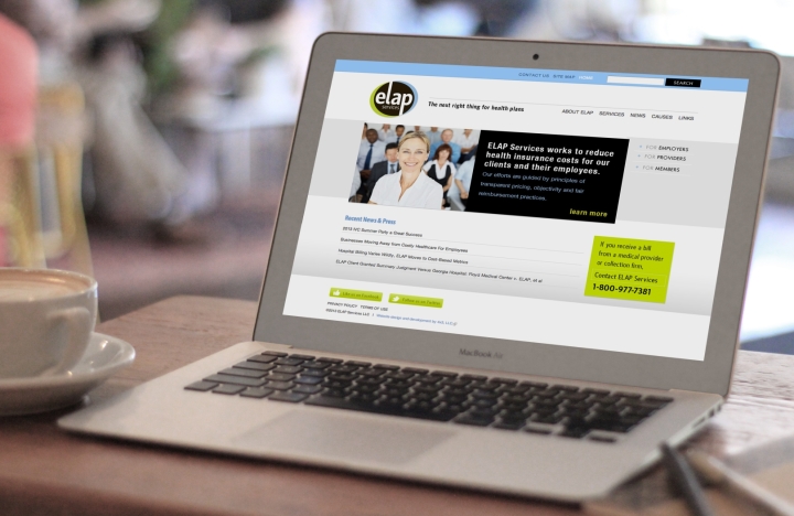 ELAP Homepage, featuring recent news, navigation menu, search bar