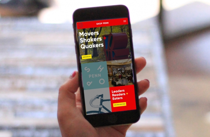 University of Pennsylvania's Shop Penn Website Homepage on the phone